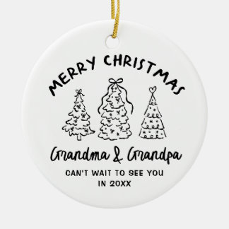 Décoration En Céramique Whimsical Grandparents Pregnancy Announcement