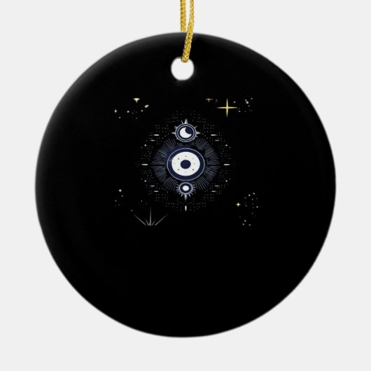Décoration En Céramique Whimsigoth Night Sky Sun Moon Witchy Classic Vinta (Devant)