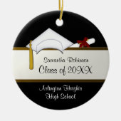 Décoration En Céramique White Cap Graduation Ornament (Devant)