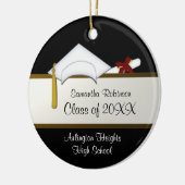 Décoration En Céramique White Cap Graduation Ornament (Gauche)