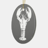 Décoration En Céramique White Lobster on Gray / Grey (Gauche)