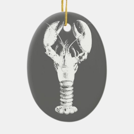 Décoration En Céramique White Lobster on Gray / Grey (Dos)