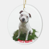 Décoration En Céramique White Pitbull Grinning in the Grass (Gauche)