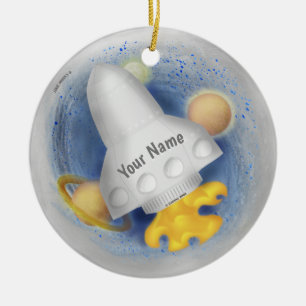 Décoration En Céramique White Rocketship