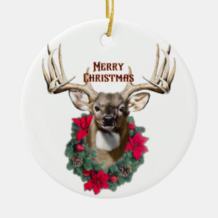 Décoration En Céramique Whitetail Buck Christmas