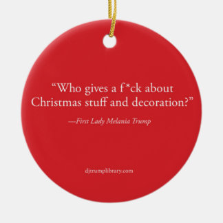 Décoration En Céramique "Who Gives a F*ck About Christmas" Circle Ornament