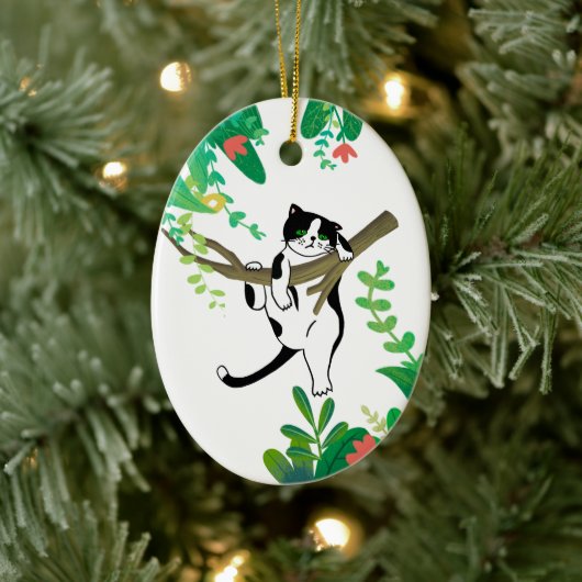 Décoration En Céramique Wild One Kitty Chat Kitten 1er Invitation annivers (Arbre)