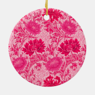 Décoration En Céramique William Morris Chrysanthemums, Fuchsia Pink