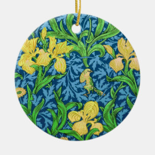 Décoration En Céramique William Morris Irises, jaune et bleu de cobalt