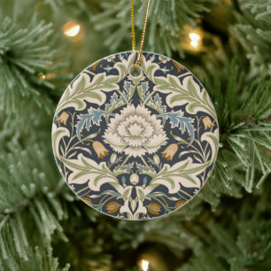Décoration En Céramique William Morris Severn Bleu de Nuit Floral Art