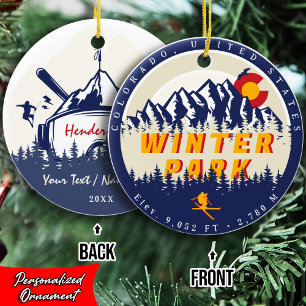 Décoration En Céramique Winter Park Colorado Souvenirs de ski Vintage 80s