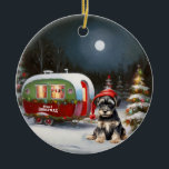 Décoration En Céramique Winter Schnauzer Caravan Christmas Adventure<br><div class="desc">Laissez-vous tenter par la magie d'une nuit d'hiver enneigée alors qu'une caravane glisse gracieusement à travers le paysage illuminé par la lune. La beauté sereine de la neige scintillante et l'éclat enchanteur de la lune créent une scène captivante, promettant une aventure de Noël inoubliable remplie de chaleur, de joie et...</div>
