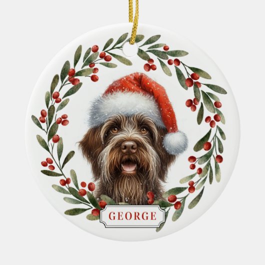 Décoration En Céramique Wirehaired Pointing Griffon Dog Ceramic Ornament (Devant)