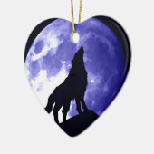 Décoration En Céramique Wolf Silhouette & Pleine lune (Gauche)