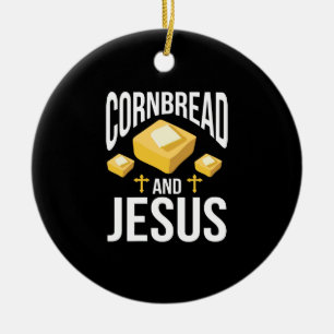 Décoration En Céramique Womens Cornbread and Jesus Corn Bread Baking Thank