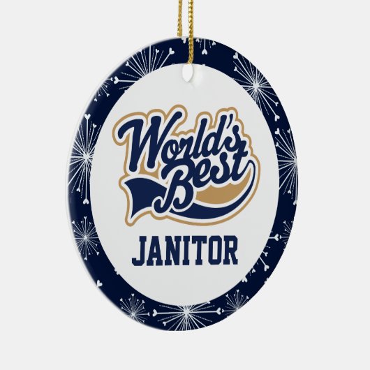 Décoration En Céramique World Best Janitor Gift (Droite)