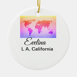 Décoration En Céramique World map add name text place country city text mi