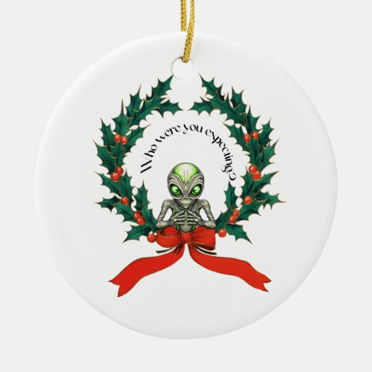 Décoration En Céramique Wreath Alien de Noël (Devant)