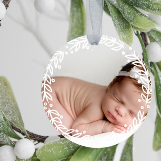 Décoration En Céramique Wreath blanc | Premier Noël du bébé