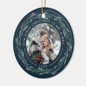 Décoration En Céramique Wreath d'hiver | Première photo de Noël mariée (Gauche)