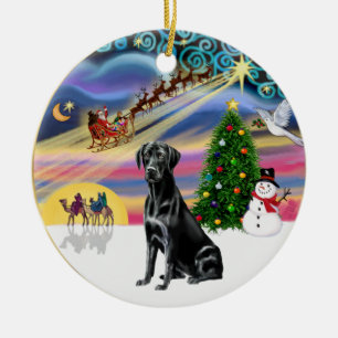 Décoration En Céramique Xmas Magic - Black Lab