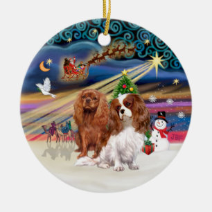 Décoration En Céramique Xmas Magic - Cavaliers (deux-Rubis-Blenheim)