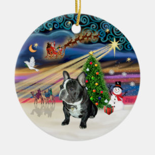 Décoration En Céramique Xmas Magic - French Bulldog (noir-blanc)