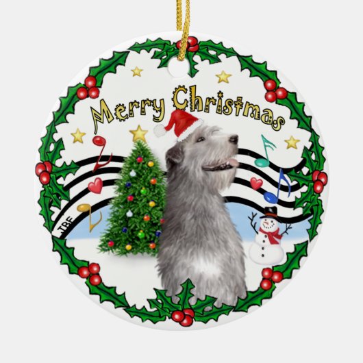 Décoration En Céramique Xmas Music 1 - MC - Irish Wolfhound (casquette) (Devant)
