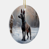 Décoration En Céramique Xoloitzcuintli Laisser neiger Noël (Droite)