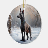 Décoration En Céramique Xoloitzcuintli Laisser neiger Noël (Gauche)