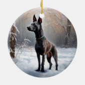Décoration En Céramique Xoloitzcuintli Laisser neiger Noël (Dos)