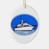 Décoration En Céramique Yacht dans l'ovale (Droite)