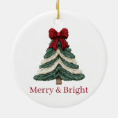 Décoration En Céramique Yarn Faux Embroidery Christmas Tree Merry Bright (Dos)