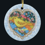 Décoration En Céramique Yellow Bird Heart nom personnalisé<br><div class="desc">Oiseau Jaune Coeur personnalisable nom ornement par ArtMuvz Illustration. Correspondance vêtements de maman, t-shirts de maman, cadeaux de jour de mère pour Mère, grand-mère.Pour personnaliser cliquez sur "personnaliser ce modèle" puis modifier les champs fournis pour votre cadeau personnalisé. Vous pouvez ajouter votre nom ou ajouter du texte à la place....</div>
