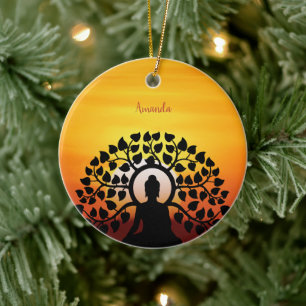 Décoration En Céramique Yoga Bouddha Médiation Sunset Namaste Personnalisé