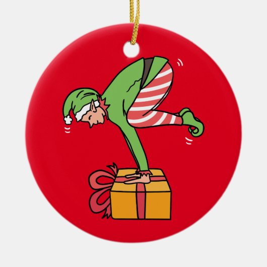 Décoration En Céramique Yoga Christmas Elf Pose (Devant)