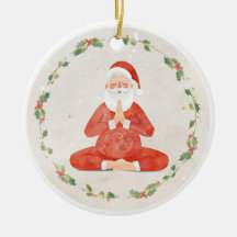 Yoga Noël Père Noël posant Yoga Fêtes