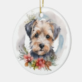 Décoration En Céramique Yorkipoo Noël Wreath Festive Pup (Gauche)