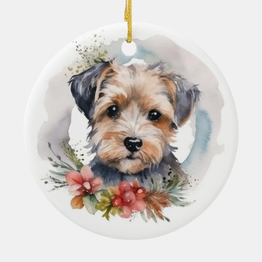 Décoration En Céramique Yorkipoo Noël Wreath Festive Pup (Dos)