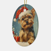 Décoration En Céramique Yorkshire Terrier Noël (Gauche)