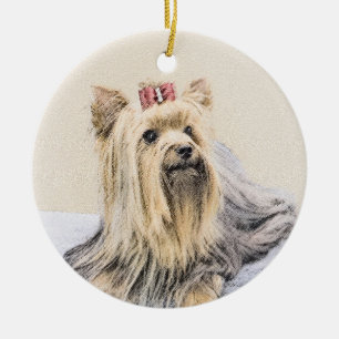 Décoration En Céramique Yorkshire Terrier Peinture - Cute Original Chien A