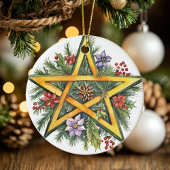 Décoration En Céramique Yule Tree Winter Solstice Verdure Wicca Pentacle
