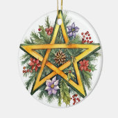 Décoration En Céramique Yule Tree Winter Solstice Verdure Wicca Pentacle (Gauche)