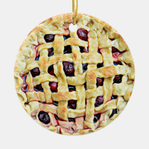 Décoration En Céramique Yummy Cerise Pie Nourriture Noël