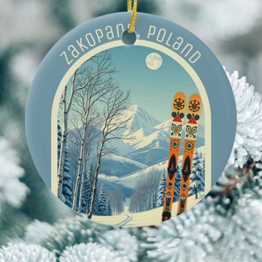 Décoration En Céramique Zakopane Pologne Tatra Mounts souvenir ski