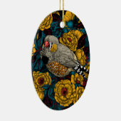 Décoration En Céramique Zebra finch et buisson rose (Droite)