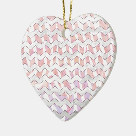 Décoration En Céramique Zebra rose et blanc Chevron (Gauche)