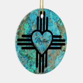 Décoration En Céramique Zia Heart Custom nom Christmas Tree Ornament (Droite)