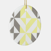 Décoration En Céramique ZigZag géométrique jaune et argent (Droite)