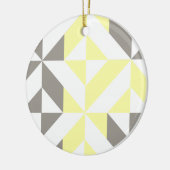 Décoration En Céramique ZigZag géométrique jaune et argent (Gauche)